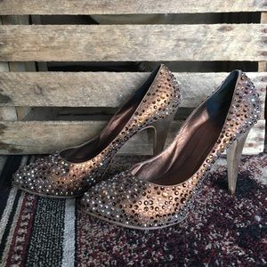 RODO Italian leather crystal heels